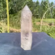 Top! 0.58kg Natural Clear quartz Obelisk Reiki Crystal Wand Point Tower Decor