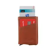 Pierre Cardin Leather RFID Smart Slide Card Holder Tab Wallet Cognac PC3643