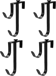 Zhitaoxun Adjustable Aluminum Pool Pole Hanger,Pool Fence Hooks for Pool Poles,Swimming Pool Pole Hook,Heavy Duty Fence Hooks for Pool Hose Pool Skimmer Accessories (4, Black)