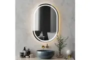 Embellir LED Wall Mirror With Light 50X75CM Bathroom Decor Oval Mirrors Vanity