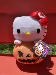 Hello Kitty 6” Halloween Pumpkin Plush With Tag Spooky Eyeball Just Play