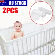 Soft Air Mesh Crib Liner Wrap Nursery Cot Bed Bumper Set Baby Breathable Cloth