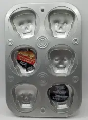 HALLOWEEN SUGAR SKULL SHAPED ALUMINUM MUFFIN CUPCAKE PAN MOLD