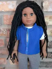 Rocco Custom American Girl Boy Doll OOAK Black Hair Brown Decal Eyes Sonali Mold