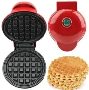 1x Mini Waffle Maker Baking Pan Pancake Heating Breakfast Making Machine Red