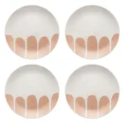 4x Ecology Nomad Stoneware Round Entree Serving Glazed Side Plate 21cm Blush