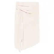 [Francesco Murano] Francesco Murano Draped Asymmetric Skirt 44 IT NEUTRALS