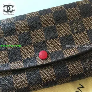 二手精品 Louis Vuitton LV N63544 棋盤格 法國製 長夾 附證 紅釦 發財包 皮夾