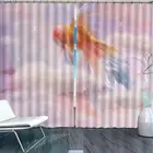 Red Beautiful Carps 3D Curtain Blockout Photo Printing Curtains Drape Fabric