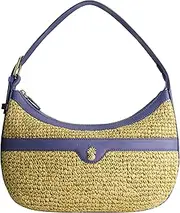 [Tommy Bahama] Hobo Bag, Women's Mini Handbag with Zip Closure and Woven Design, Blue, Blue
