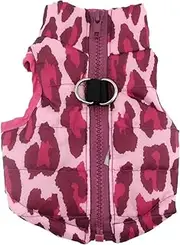 Pet Cats and Dogs Soft Padded Vest Chest Harness Small Dog Clothes Print (Pink, M)
