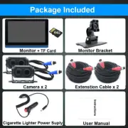 Dual AHD 1080P Car Reverse Dash Camera System + 7" DVR Monitor 64GB RV Truck AUS