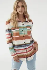 O’Neill Collins Superfleece Oversized Shirt Jacket M NWT