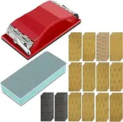 72Pcs Rectangular Sand Paper Set Reusable Sandpaper Assortment Set Multipurpose Wet Dry Sandpaper Set 120-3000 Grit Assorted Abrasive Sheet with Holder and Polishing Block for Metal ZJMCAJY