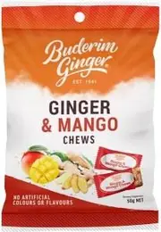 Buderim Ginger Mango Chews G/F 50g