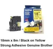 Genuine Brother P-touch TZ-S641 Black on Yellow 18mm x 8m Tape Cassette B457