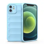 iPhone12 Pro Max Case Flexible Soft TPU Rubber Grip Shock-Absorbent Protective Case Cover - Light blue