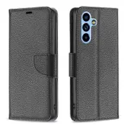 For Samsung Galaxy A54 5G Case, Lychee Texture PU Leather, Black