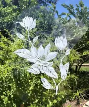 DCentral Flowers- Decorative Window Vinyl “Etched” Glass Cling Decal