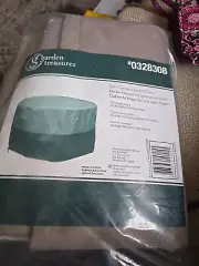 Garden Treasures 44" inch Round Fire Pit Cover Canvas Fabric *BRAND NEW SEALED*