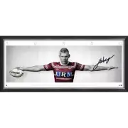 TOM TRBOJEVIC MANLY SEA EAGLES SIGNED FRAMED WINGS OFFICIAL LITHOGRAPH
