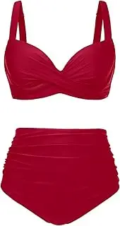 [Aqua Eve] Women Underwire Bikini Set - High Waisted Two Piece Swimsuit Tummy Control Bathing Suit 2025 Push Up Swimwear