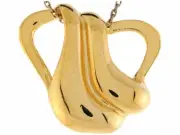 14k Yellow Gold Floating Swirl Fancy Sleek Designer Slide Pendant