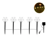 Catzon 5 Pcs Christmas Solar Pathway Lights with Stake for Garden Decor-Snowflake