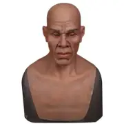 Silicone Realistic Man Face Mask Prop Head Hoods Cosplay Halloween Crossdresser