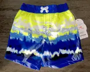 Wonder Nation Tie Dye Boy's Swim Shorts Trunks Size 12M New
