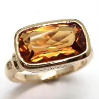 在飛比找Yahoo!奇摩拍賣優惠-MANFREDI 天然黃水晶 18K金 鑽石戒指