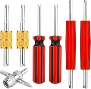 A/CHVAC Air Conditioner Dual Heads Valve StemCore Remover Tool,7Pcs A/C Air Conditioner Valve Core Remover Tool Valve Stem RemovalTool,Single and DualHeads Air ConditioningValveCore Remover Tool