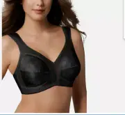 Playtex 18 Hour Original Ultimate Shoulder Comfort Wire Free Bra 4693 Black 48DD