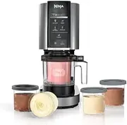 Ninja CREAMi Ice Cream Maker for Gelato, Mix-ins, Milkshakes, Sorbet, Smoothie Bowls & More, Cloud Silver, NC300 bundle (includes 5 x 470mL tubs)