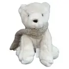 Pottery Barn Alpaca Bear Pillow With Scarf New NWT Faux Fur 13x9