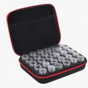 SparkleSafe 30-Slot Diamond Art Storage Case - Red: DIY Bead Organizer with Zipp