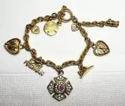 Firefighter Collection Plates Figurines Hydrant Purses Charm Bracelet w / Charms