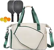 Pickle Ball Bag for Women | Sports Equipment Bag,with Bottle Pocket Shoe Compartment Waterproof Spacious Handle Pouch for Racket Court Badminton Family Travel Gym Workout