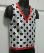 Wolff Fording Vest White w/Black Dots Red Trim Small Child