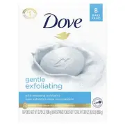 Dove Gentle Exfoliating With Renewing Exfoliants Beauty Soap Bar 3.75 oz, 8 Pack