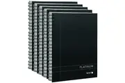 5 Pack Spirax 400 Platinum Notebook Spiral Bound 200 Page A4 Black