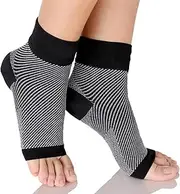 Compression Socks for Plantar Fasciitis, Achilles Tendonitis Relief - Ankle Support Compression Sleeve for Heel Spurs, Foot Swelling & Fatigue - Open Toe Compression Socks (1 Pair) (L/XL)