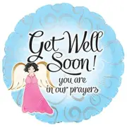 18" Get Well Soon Angel Prayers Foil Balloon
