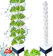 Hydroponics Tower Garden,Hydroponic Growing System,for Indoor Herbs, Fruits and Vegetables - Aeroponic Tower 15 Layer 45 Plant Sites with Hydrating Pump, Adapter, Net Pots, Timer