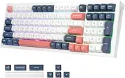 Redragon K723 Creamy Mechanical Gaming Keyboard Wireless, Hot Swappable Pre-lubed Linear Switches Gasket Design, Tri-Mode BT5.0/2.4GHz/USB-C, RGB Backlit for PC/Mac/PS/Xbox, White Blue
