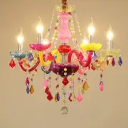 Modern Rainbow Color Crystal Chandelier Ceiling light LED Colorful Pendant Lamp