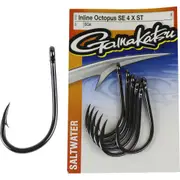 Gamakatsu Inline Octopus Straight Eye Fishing Hooks 25 Pack Sizes 4/0 to 10/0