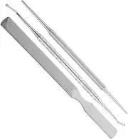 MUSISALY Portable Manicure Kit 3-piece Nail Grooming Set Professional Tools for Women Stainless Steel Nail Buffer Block Trimmer