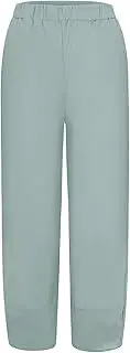 Women's Cotton Linen Harem Pants Lightweight Casual Cropped Trousers with Pockets Loose Beach Yoga Pants for Summer