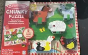 Melissa and Doug Fresh Start FARM ANIMALS Chunky Thick Wood Puzzle 12" x 9"